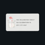 Cute Grey Watercolor Christmas Snowman Address Label<br><div class="desc">Cute Grey envelope return address label with a Watercolor Christmas Snowman and your address and family name.</div>