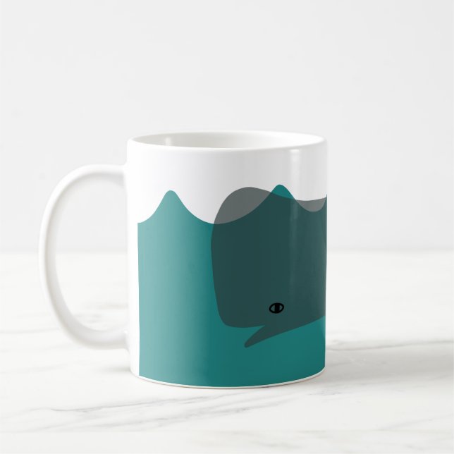Cute Grey Whale Environmental Art Whales Kids Coffee Mug (Left)