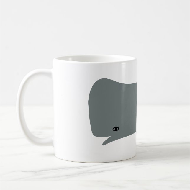 Cute Grey Whale Environmental Art Whales Kids  Coffee Mug (Left)