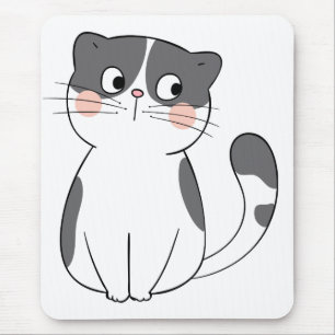 Cute Grey White Kitty Mum Crazy Cat Lady Kitten Mouse Mat