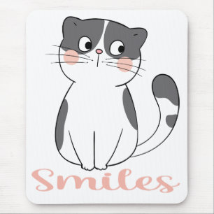 Cute Grey White Kitty Mum Crazy Cat Lady Kitten Mouse Mat
