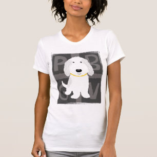 Cute Grey & White PBGV Cartoon Puppy Dog T-Shirt