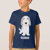 Cute Grey & White PBGV Cartoon Puppy Dog