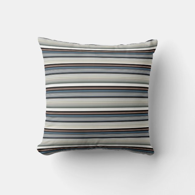 Cute grey white stripes cushion (Front)