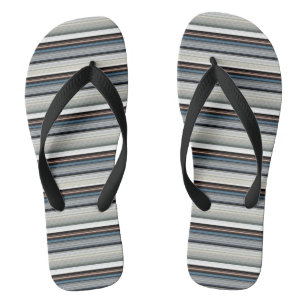Cute grey white stripes flip flops