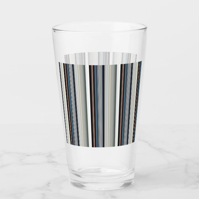 Cute grey white stripes glass (Front)