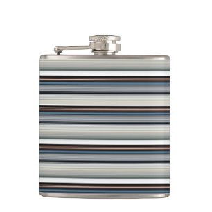 Cute grey white stripes hip flask