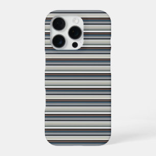 Cute grey white stripes iPhone 16 pro case