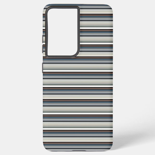 Cute grey white stripes samsung galaxy s21+ case (Back)