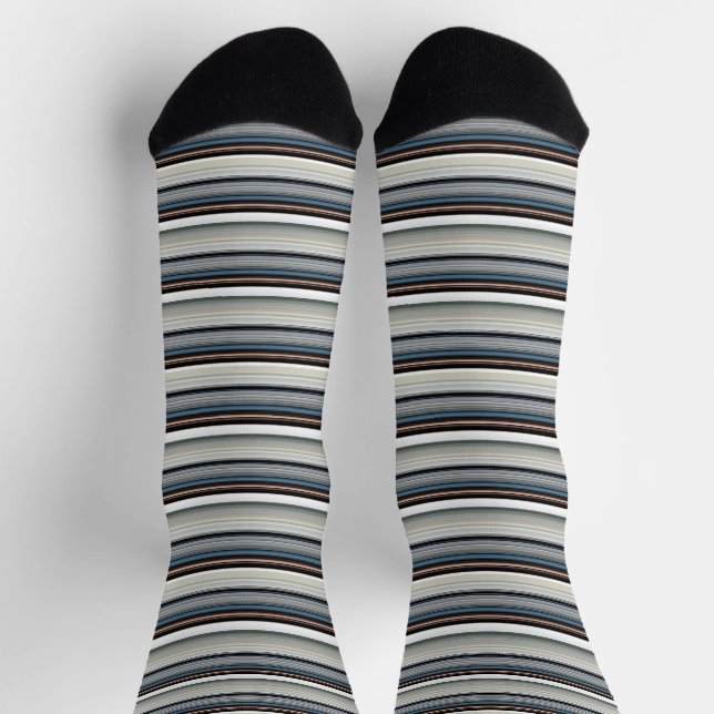 Cute grey white stripes socks (Top)