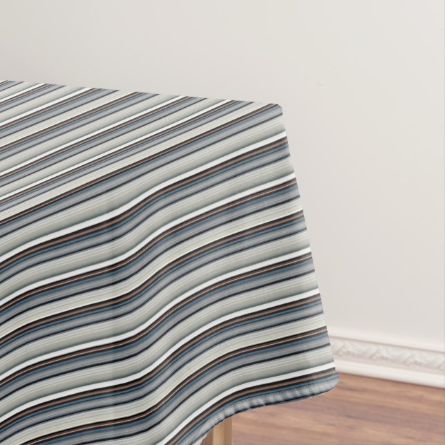 Cute grey white stripes tablecloth (In Situ)
