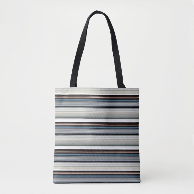 Cute grey white stripes tote bag (Front)