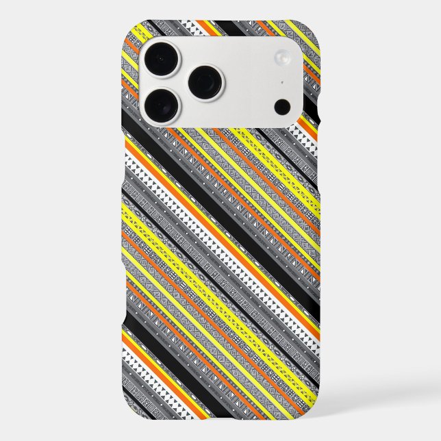 Cute grey yellow orange aztec patterns (Back)