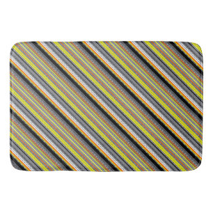 Cute grey yellow orange aztec patterns bath mat