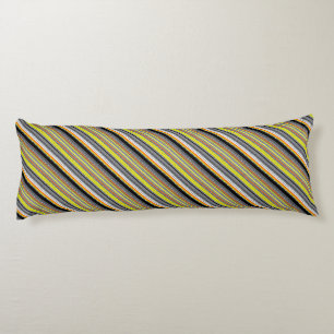 Cute grey yellow orange aztec patterns body cushion