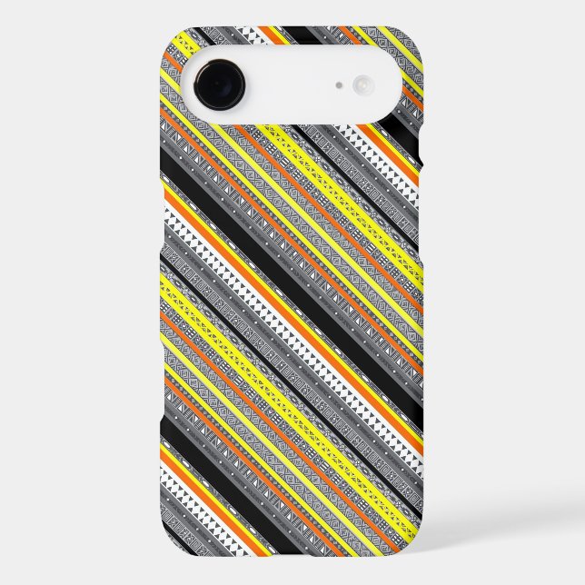 Cute grey yellow orange aztec patterns Case-Mate iPhone case (Back)