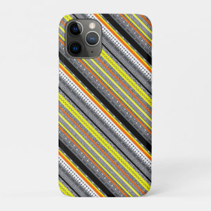 Cute grey yellow orange aztec patterns iPhone 11 pro case