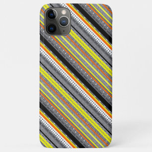Cute grey yellow orange aztec patterns iPhone 11 pro max case