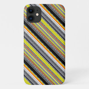 Cute grey yellow orange aztec patterns iPhone 11 case