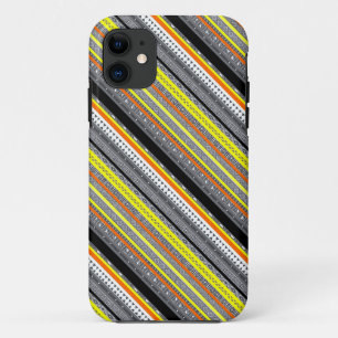 Cute grey yellow orange aztec patterns iPhone 11 case