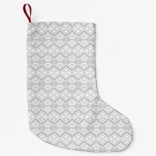 Cute grey zigzag pattern  mug button small christmas stocking