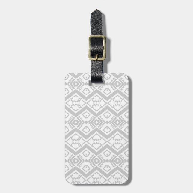 Cute grey zigzag pattern  mug luggage tag (Front Vertical)