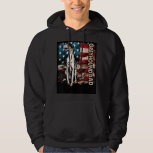 Cute Greyhound Dad American Flag Patriotic 4th Of Hoodie