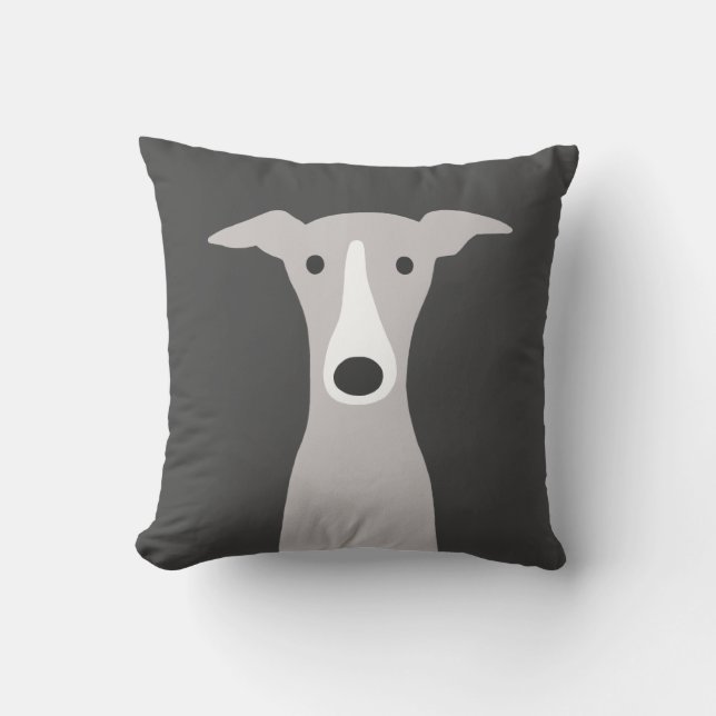 Cute Greyhound, Italian Greyhound or Whippet Dog Cushion (Front)