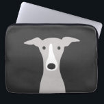 Cute Greyhound, Italian Greyhound or Whippet Dog Laptop Sleeve<br><div class="desc">Cute drawing of a grey and white Greyhound cartoon dog. A perfect laptop computer sleeve for anyone who loves a Greyhound,  Italian Greyhound or a Whippet. Visit Jenn's Doodle World for even more fun animal art and cool computer accessories.</div>