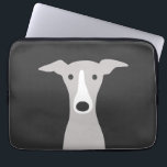 Cute Greyhound, Italian Greyhound or Whippet Dog Laptop Sleeve<br><div class="desc">Cute drawing of a grey and white Greyhound cartoon dog. A perfect laptop computer sleeve for anyone who loves a Greyhound,  Italian Greyhound or a Whippet. Visit Jenn's Doodle World for even more fun animal art and cool computer accessories.</div>