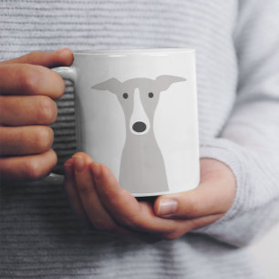 Cute Greyhound, Italian Greyhound or Whippet Dog Large Coffee Mug