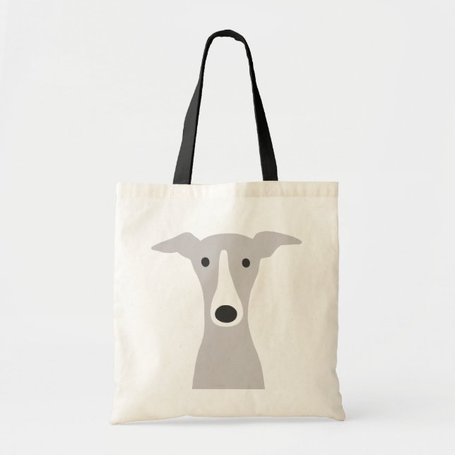 Cute Greyhound, Italian Greyhound or Whippet Dog Tote Bag (Front)