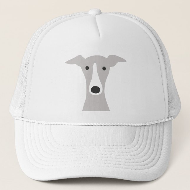 Cute Greyhound, Italian Greyhound or Whippet Dog Trucker Hat (Front)