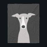 Cute Greyhound | Italian Greyhound | Whippet Dog Fleece Blanket<br><div class="desc">Cute Grey and White Cartoon Greyhound, Whippet or Italian Greyhound. This fun dog lover’s blanket makes an impressive bedspread or throw blanket for your sofa. Soft and snuggly for curling up on the couch with your canine friend. This fleece blanket is available in three sizes and is a perfect gift...</div>
