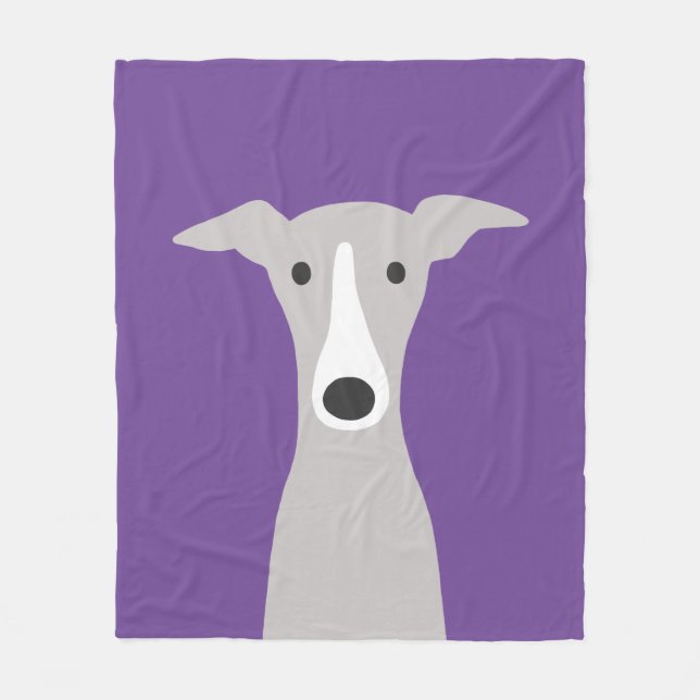 Cute Greyhound | Italian Greyhound | Whippet Dog Fleece Blanket (Front)