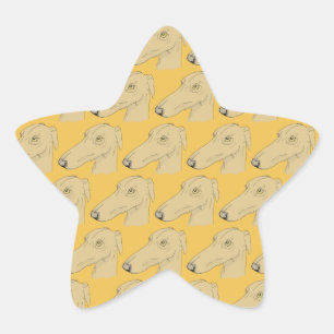 Cute greyhound pattern star sticker