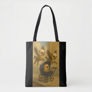 Cute Griffins & Baby Cyclops Mythology Fantasy Art Tote Bag