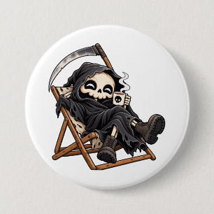 Cute grim reaper dark humour 7.5 cm round badge