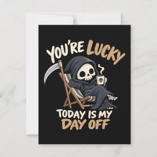 Cute grim reaper dark humour invitation