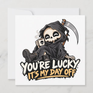 Cute grim reaper dark humour invitation