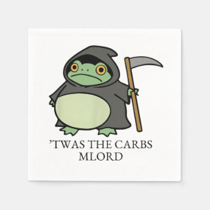 Cute Grim Reaper Frog – ’Twas the Carbs M’Lord Napkin