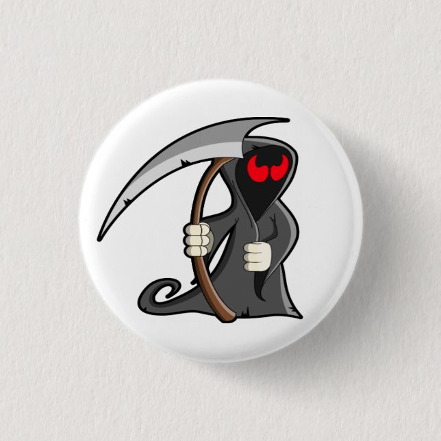 Cute Grim Reaper Halloween Friendly Death 3 Cm Round Badge (Front)