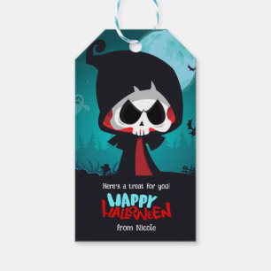 Cute Grim Reaper Halloween KIDS TREAT GIFT TAGS