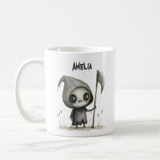 Cute Grim Reaper Personalised Halloween Mug