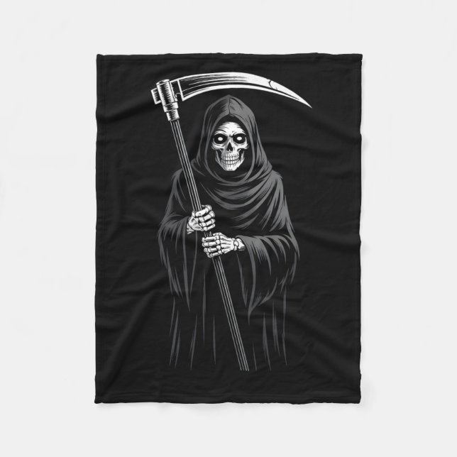 Cute Grim Reaper Spooky Grave Candy Digger Monster Fleece Blanket (Front)
