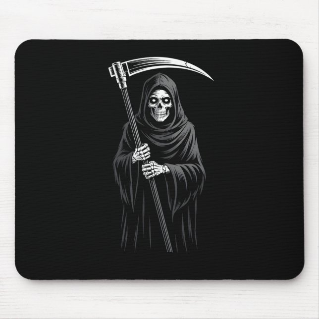 Cute Grim Reaper Spooky Grave Candy Digger Monster Mouse Mat (Front)