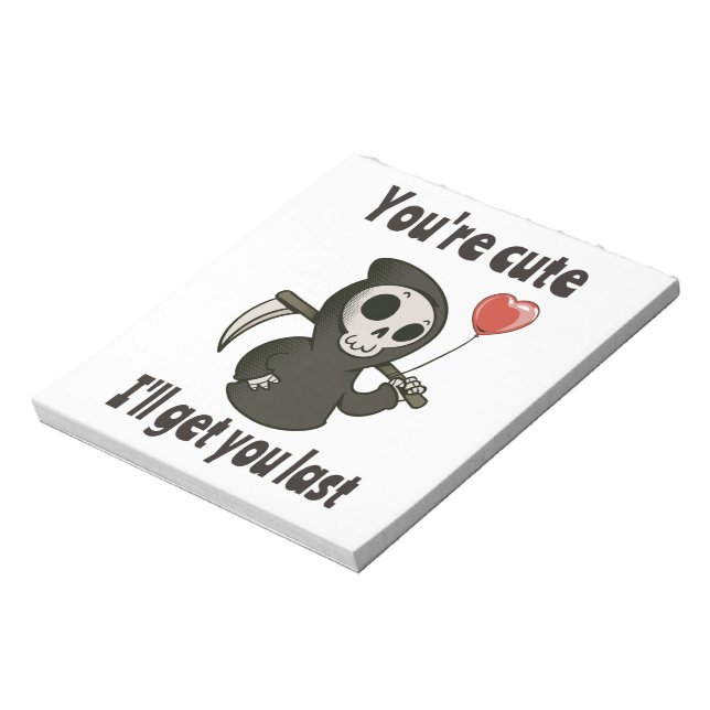 Cute Grim Reaper with romantic heart Notepad (Rotated)
