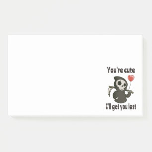 Cute Grim Reaper with romantic heart Post-it Notes