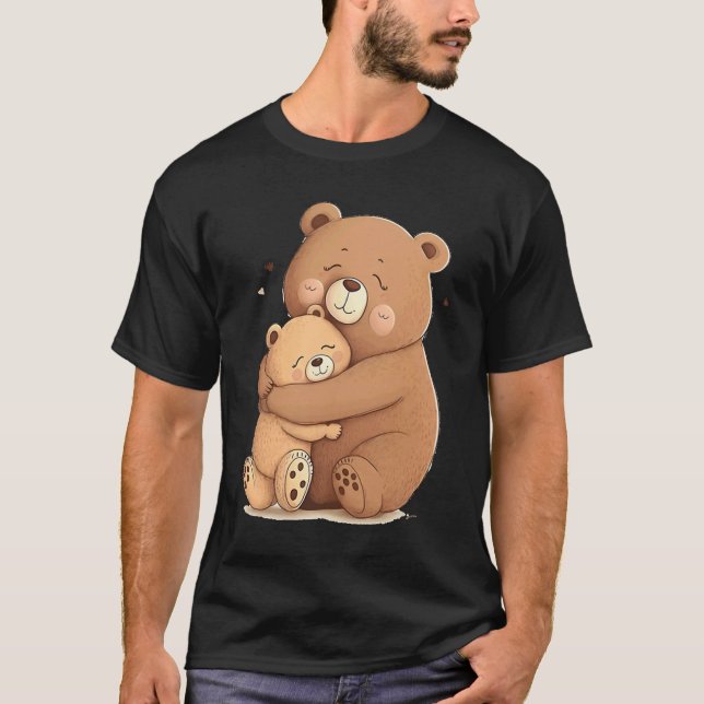 Cute Grizzly Bear Animal Cute Father and Son Bear  T-Shirt (Front)