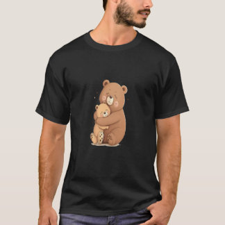 Cute Grizzly Bear Animal Cute Father and Son Bear  T-Shirt